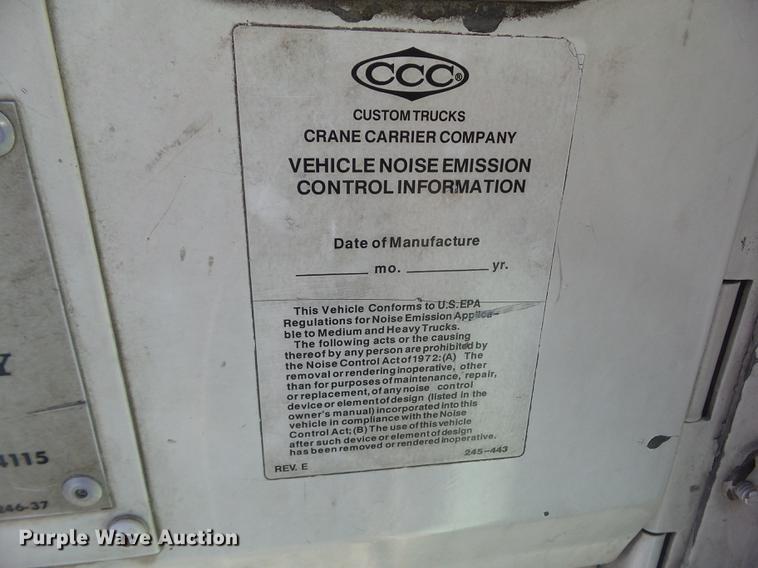 image for item DZ9193 1998 Crane Carrier Low Entry refuse truck