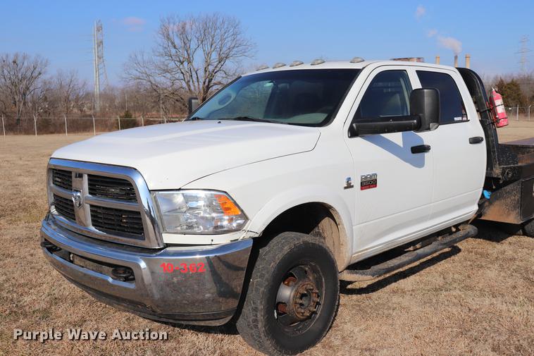 image for item EC9431 2012 Dodge Ram 3500 Crew Cab flatbed pickup truck