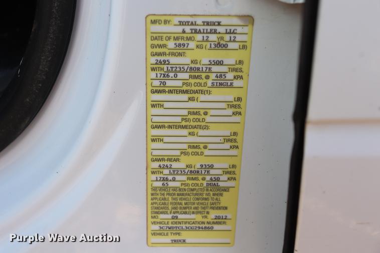 image for item EC9431 2012 Dodge Ram 3500 Crew Cab flatbed pickup truck