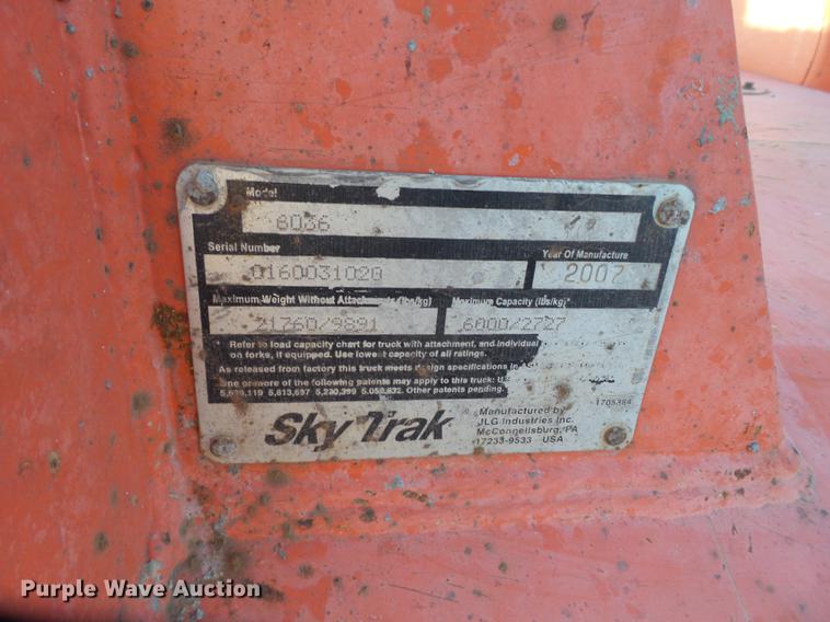 image for item EI9519 2007 SkyTrak 6036 telehandler