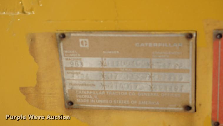 image for item DB0348 1984 Caterpillar 963 track loader