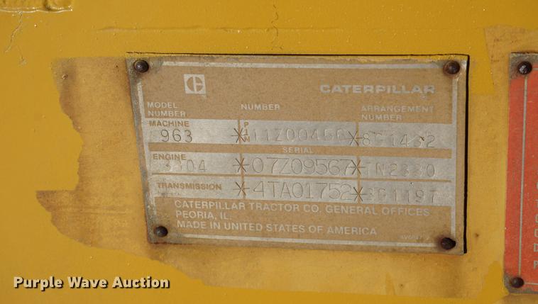 image for item DB0348 1984 Caterpillar 963 track loader