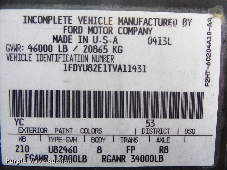 image for item DB7310 1996 Ford LT8000 dump truck