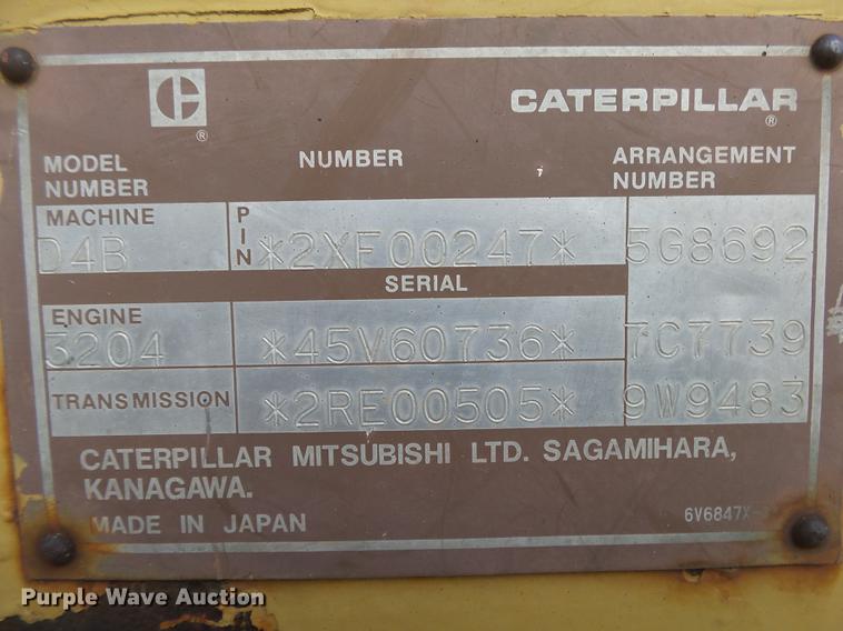 image for item DB7312 1987 Caterpillar D4B dozer
