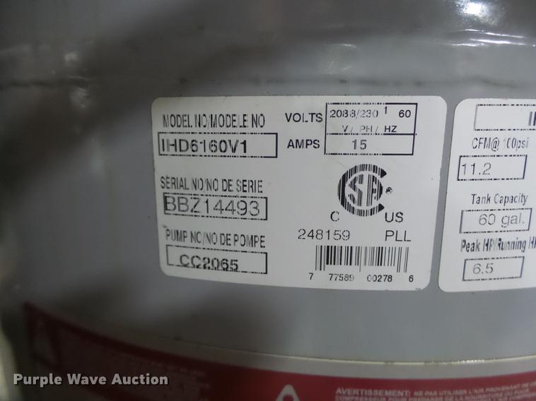 image for item DB9806 Iron Horse IHD6160V1 air compressor