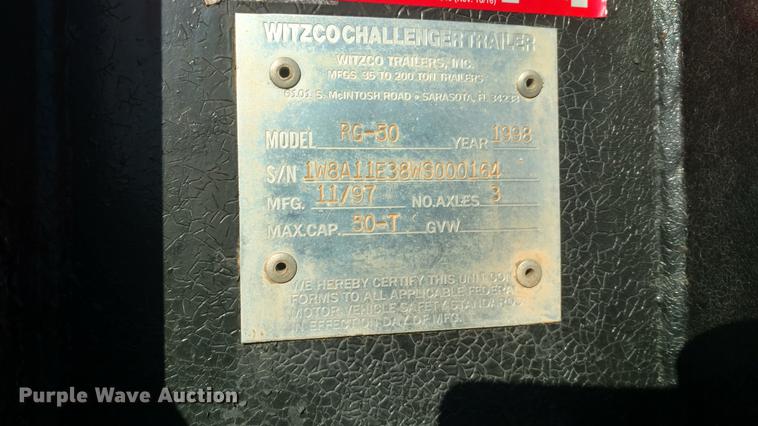 image for item DC0832 1998 Witzo Challenger RG-50 low boy equipment trailer