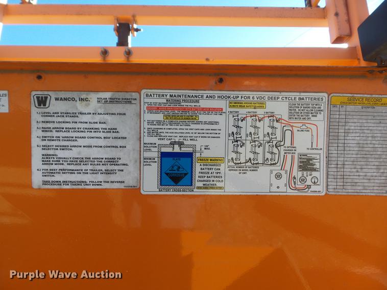 image for item DC7422 2004 Wanco arrow board trailer