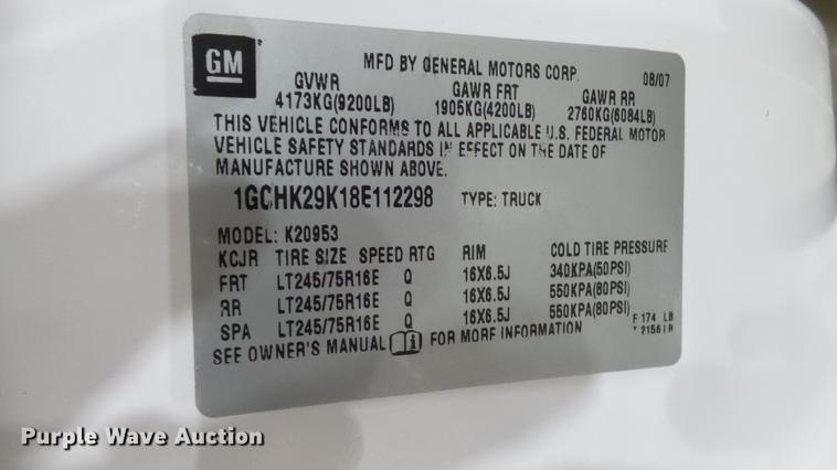 image for item DX9337 2008 Chevrolet Silverado 2500HD Ext. Cab pickup truck