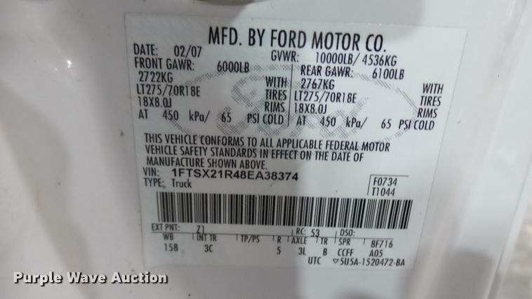 image for item DX9338 2008 Ford F250 Super Duty SuperCab pickup truck