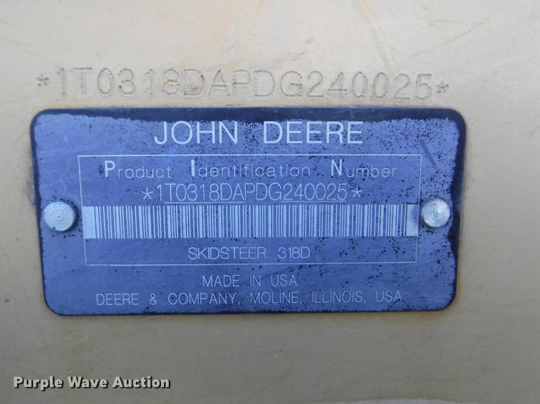 image for item EP9171 2013 John Deere 318D skid steer