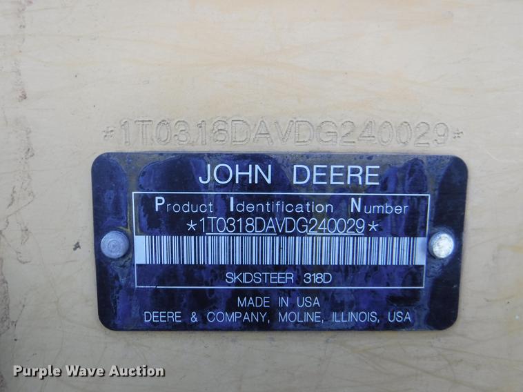 image for item EP9172 2013 John Deere 318D skid steer