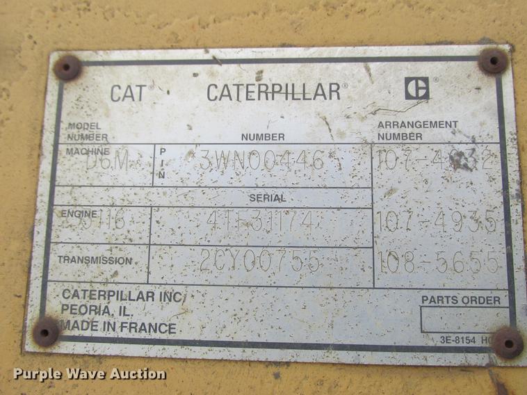 image for item K6063 1996 Caterpillar D6M XL dozer