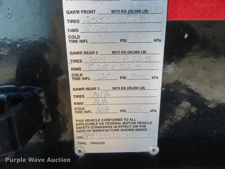 image for item DC0858 2012 Neville Built sprayer trailer