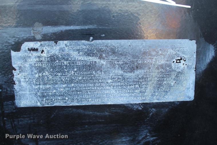 image for item DC7724 2009 PJ Trailers equipment trailer