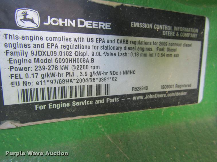 image for item DC8320 2009 John Deere 9670 STS combine