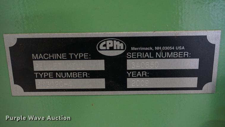 image for item DN9401 2009 CPM PM3020-4 pellet mill