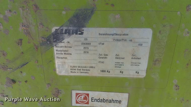 image for item BJ9779 2016 Claas 380 pickup head