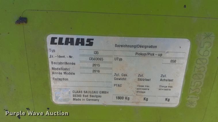 image for item BJ9780 2016 Claas 380 pickup head
