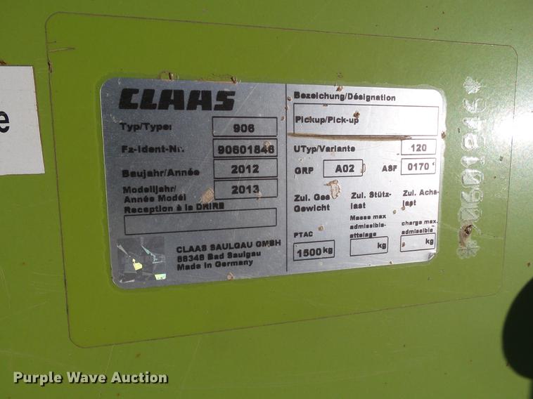 image for item BJ9782 2013 Claas 380PU pickup head