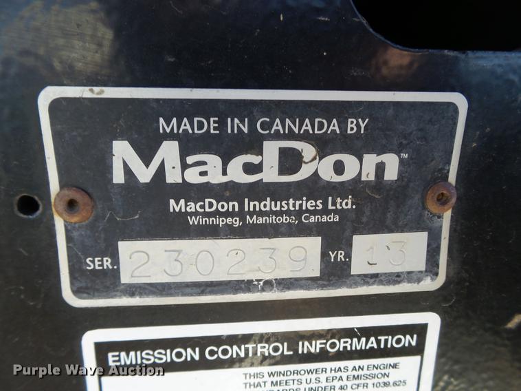 image for item BJ9828 2013 MacDon M205 self-propelled windrower