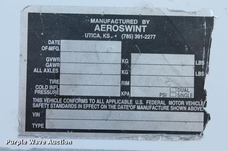 image for item BJ9848 2007 Aeroswint live bottom silage trailer