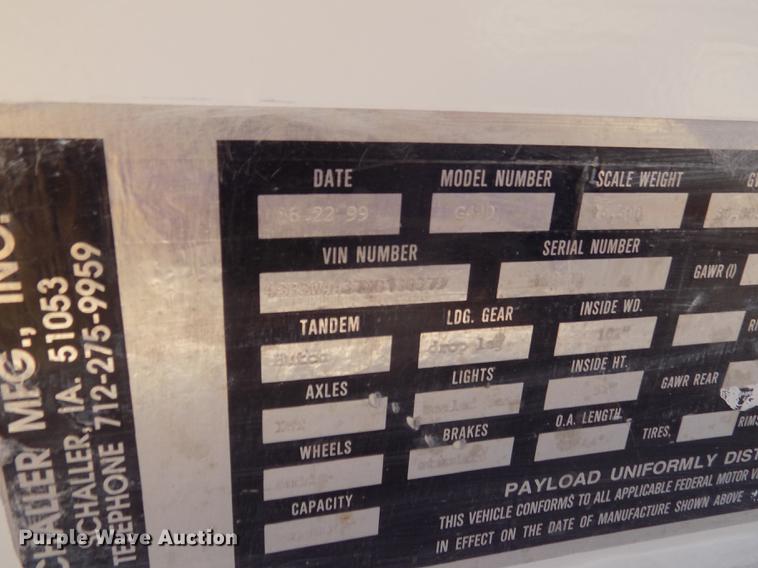 image for item DD2908 1999 Road Master G440 bottom dump trailer
