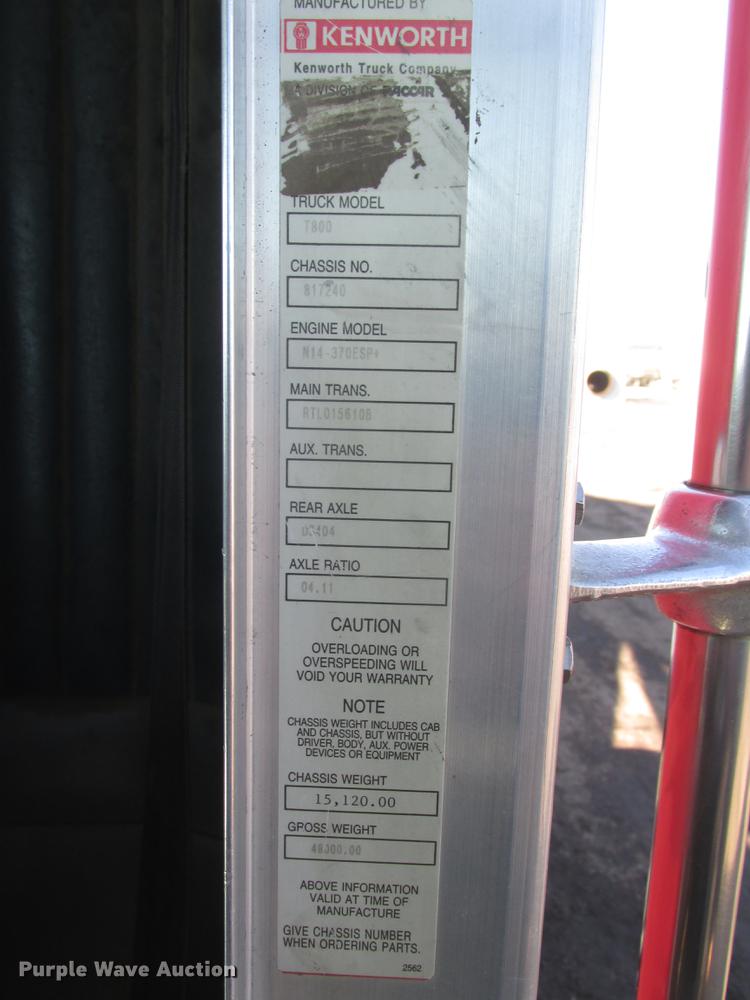 image for item DD2910 1999 Kenworth T800 semi truck