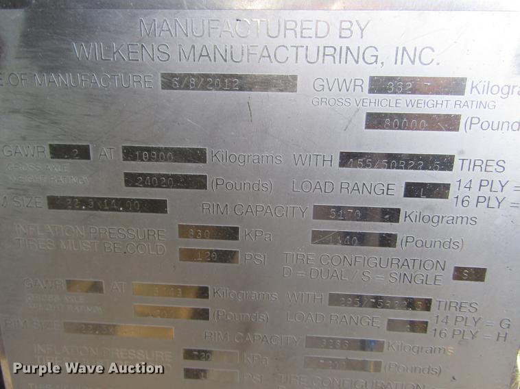 image for item DD2923 2013 Wilkens 0K2036BCFSTT walking floor trailer