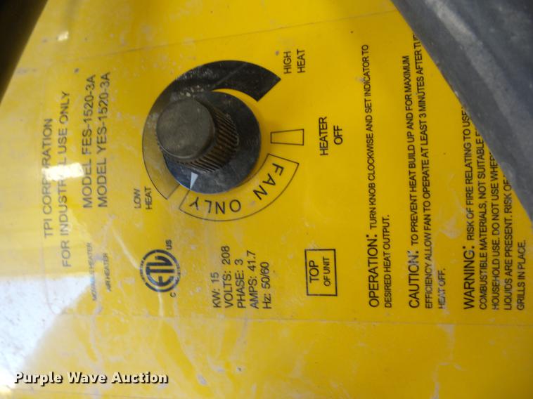 image for item AY9604 (3) Fostoria FES-1520-3A heaters