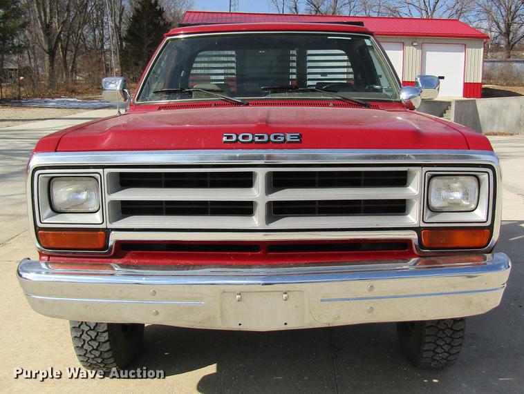 image for item DB9755 1990 Dodge Ram 350 flatbed pickup truck