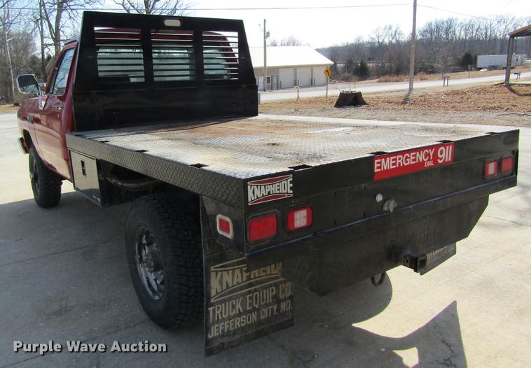 image for item DB9755 1990 Dodge Ram 350 flatbed pickup truck