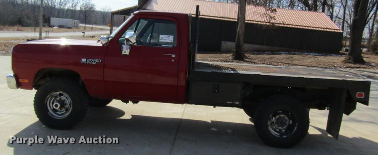 image for item DB9755 1990 Dodge Ram 350 flatbed pickup truck