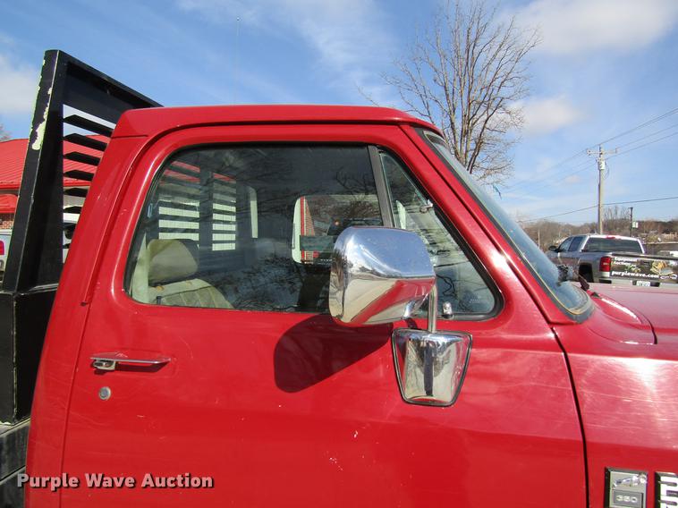 image for item DB9755 1990 Dodge Ram 350 flatbed pickup truck