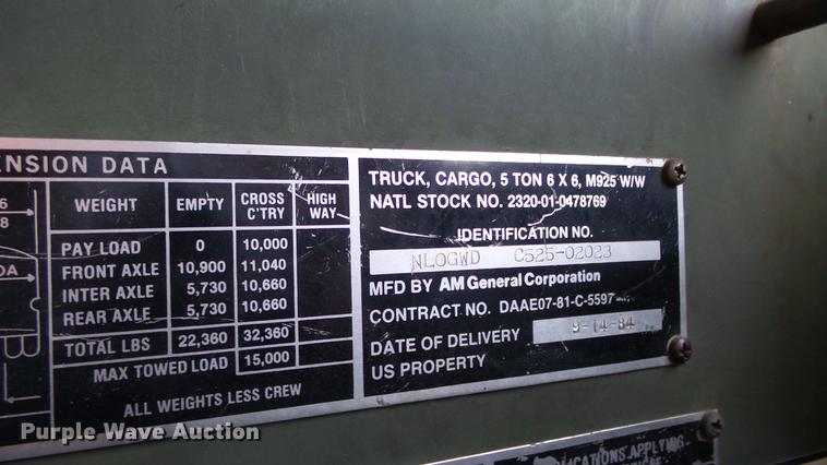 image for item DC0545 1984 Am General tank truck