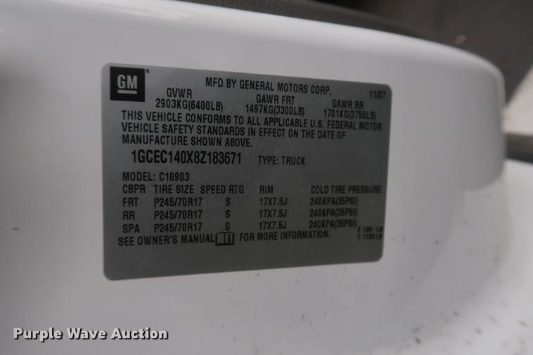 image for item DC5640 2008 Chevrolet Silverado 1500 pickup truck