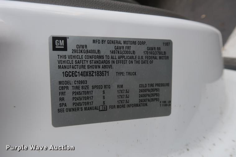 image for item DC5640 2008 Chevrolet Silverado 1500 pickup truck