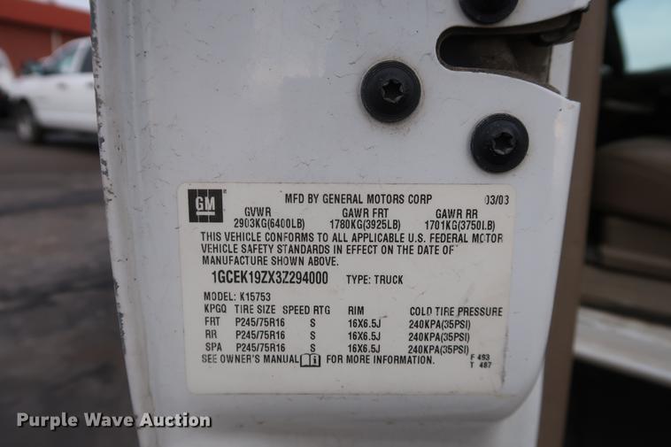 image for item DC5648 2003 Chevrolet Silverado 1500 Ext. Cab pickup truck