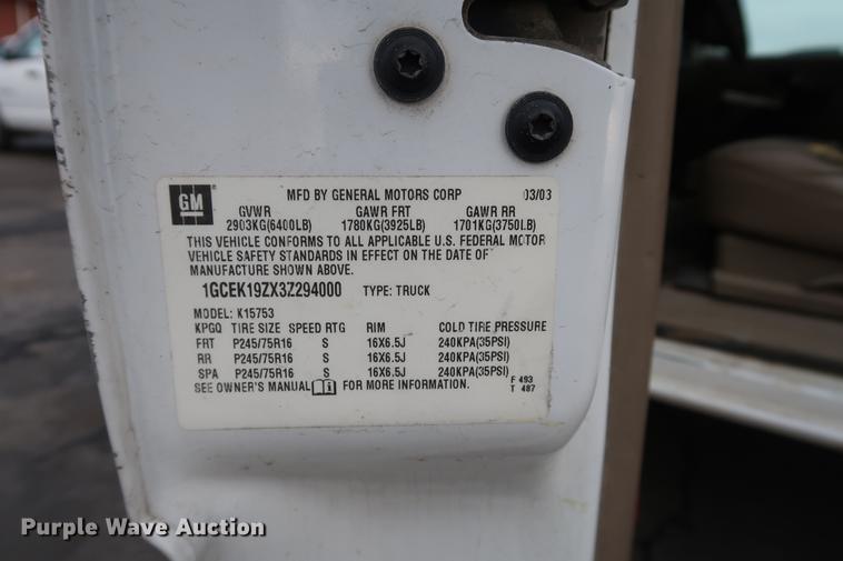 image for item DC5648 2003 Chevrolet Silverado 1500 Ext. Cab pickup truck