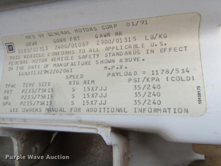 image for item DC8285 1991 Chevrolet S10 Blazer SUV