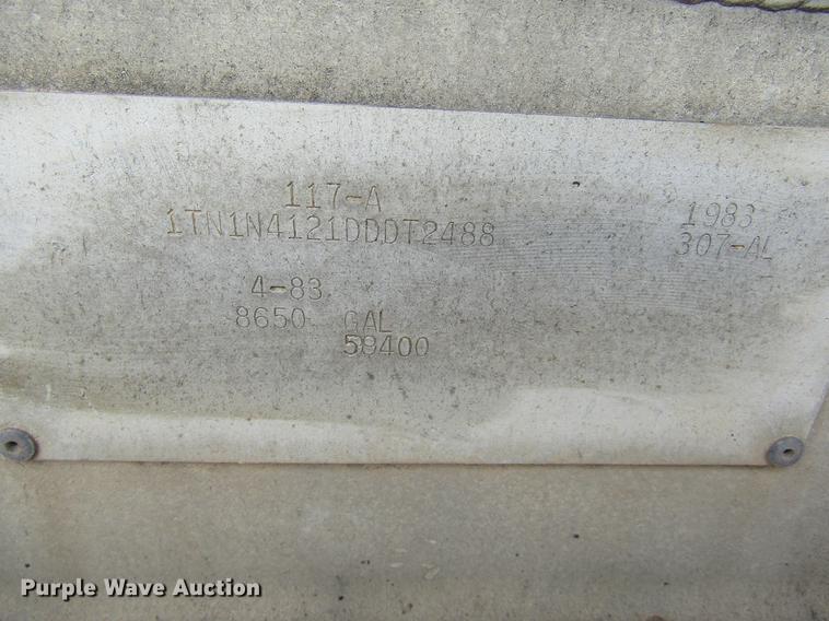 image for item DC8290 1983 Timpte 307-AL tank trailer