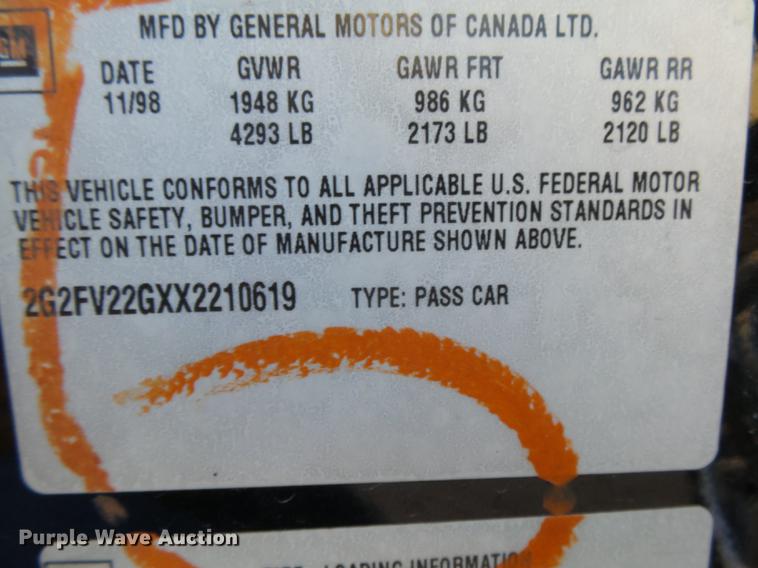 image for item DC8497 1999 Pontiac Firebird