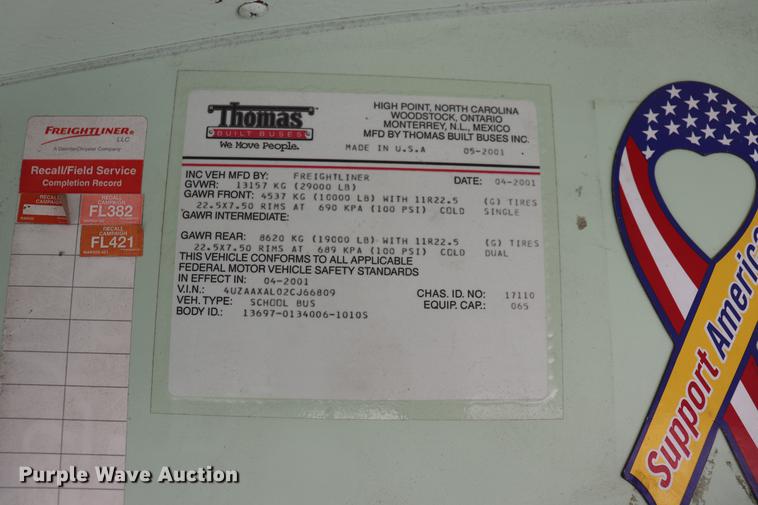 image for item EC9468 2002 Freightliner FS65 school bus