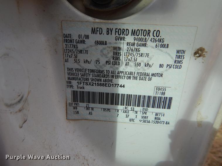 image for item EP9184 2008 Ford F250 Super Duty XL SuperCab pickup truck