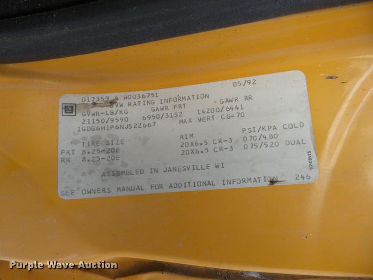 image for item K6285 1992 GMC TopKick sewer rodder truck