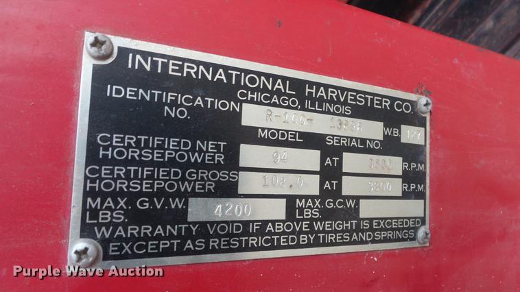 image for item DC0610 1956 International R-100 pickup truck