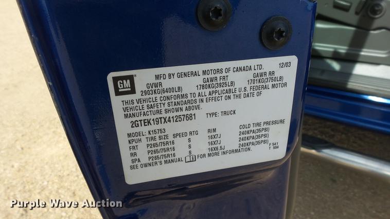 image for item DC0623 2004 GMC Sierra 1500 Ext. Cab pickup truck