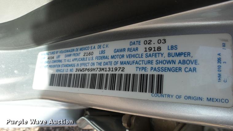 image for item DC0650 2003 Volkswagen Jetta