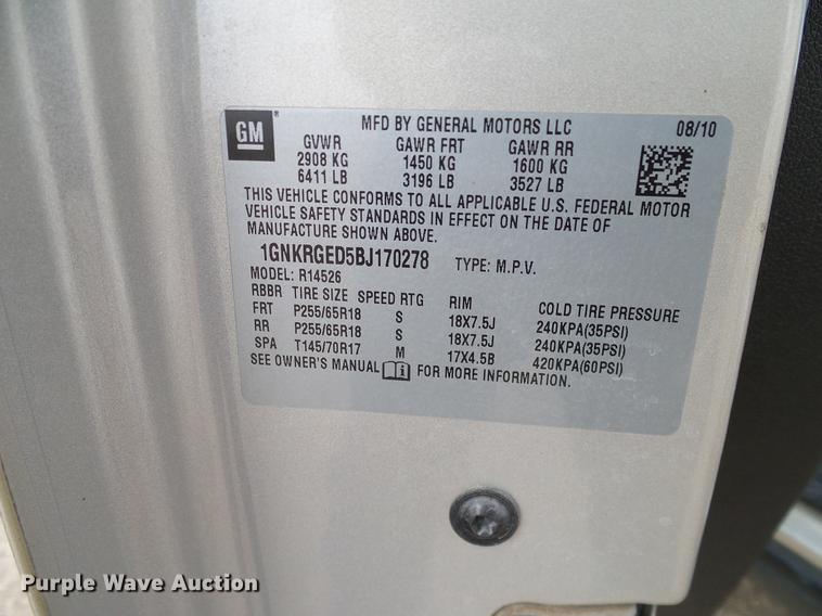 image for item DD1370 2011 Chevrolet Traverse LT SUV