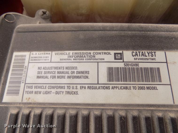 image for item DD2902 2003 Chevrolet Silverado 1500 Ext. Cab pickup truck