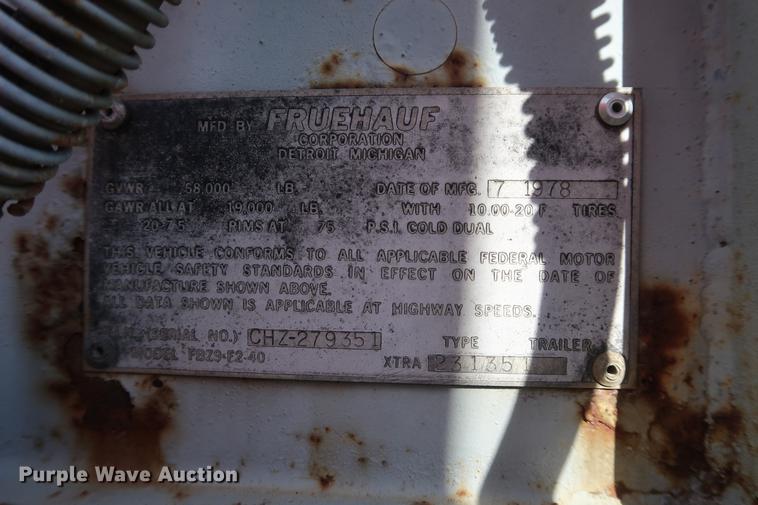 image for item DD5422 1978 Fruehauf dry van trailer